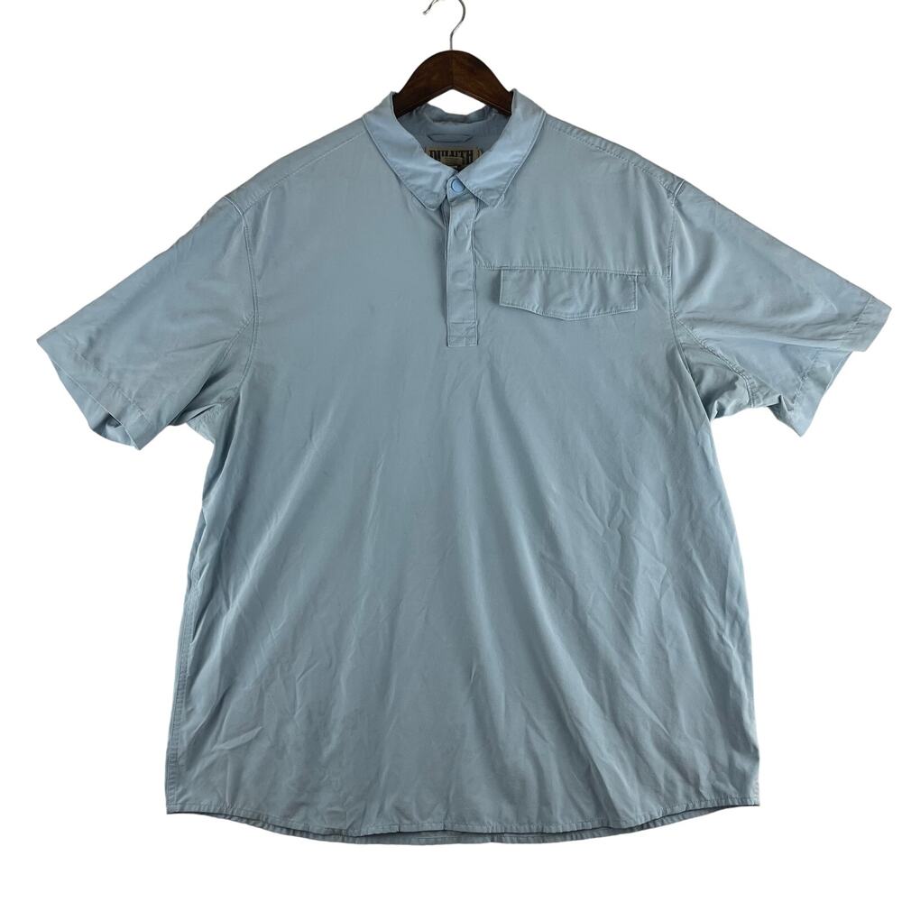 Duluth Trading Co. Polo Short Sleeve Shirt Blue Mens Size XL
